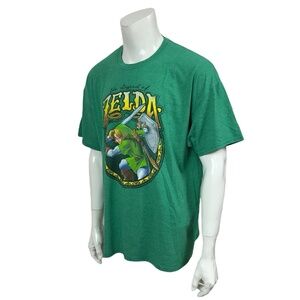 Nintendo The Legend of Zelda Men’s 2XL Green Graphic Crew-Neck T-Shirt Gamer Tee